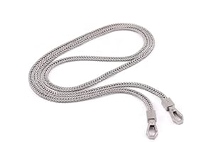 QIWENR Bolsa de Hierro Correa de Cadena Plana 100cm La cadena Bolsa de hombro Correas,Cadena de Hombro de Metal Cadena de Repuesto para Bandoleras,para Carteras Bolsos de Hombro Bolsos de Mujer (Plata)
