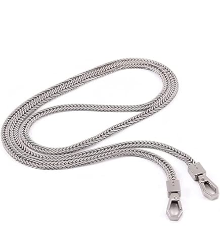 Kreando Taschenkette Mit Karabiner Silber Tasche Kette Grau Damen