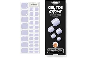 MOYOU LONDON Semi Cured Gel Nail Strips, 32 Pcs. Gel Wraps, Easy Apply & Remove for Salon-Quality Pedicure, Works with Any Nail Lamps