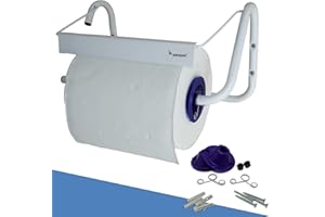 Parpyon® Nuevo portarrollos industrial de pared toallero baño para rollos secador Ideal en cocina, garaje, gimnasio, para bobina papel toallas desechables (Mod.1)