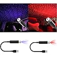 Vacclo USB Star Projector Night Light, LED Adjustable Romantic Red Interior Car Lights, Bending Freely Portable Auto Roof Lights Decoration for Car, Ceiling, Bedroom, Party (Red＆Purple)