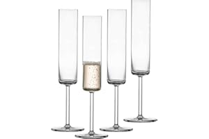 SCHOTT ZWIESEL Kieliszki do szampana Modo (zestaw 4 szt.), proste kieliszki do szampana z punktu musującego, nadają się do mycia w zmywarce, Made in Germany (nr art. 119901)