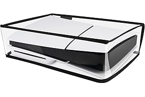 PlayVital Cover Antipolvere per ps5 Slim Disc Edition,Copertura Orizzontale Protettiva Impermeabile per ps5 Slim Digitale Console,Trasparente