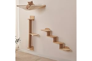 SANON Wood Cats Wall Shelves Set of 3 Pet Wall Furniture Cat Shelves and Perches Playground Set with Pet Stairs for Indoor Mounted Cats House
