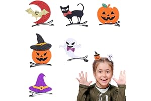 SHAO HUA 6 Pz Clips de Pelo Halloween Niña Accesorios Cabello de Halloween Pinza Cabello Linda Decoracións Sombrero Bruja Gato Fantasma Murciélago Calabaza para Fiesta Disfraz Carnaval Halloween Creatividad