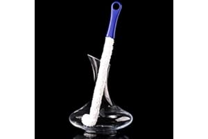 DXIA Wine Glass Cleaning Brush, Long Plastic Flexible Wand Foam Sponge Wine Bottle Glass Decanter Washing, Soft Bendable Spongy Wine Decanter & Glassware Cleaning Brush, Clean Brush (dark blue)
