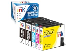 Starink PGI 2500xl kartridże do drukarek kompatybilne z Canon 2500 XL Multipack do wkładów Mb5150, MB5450, MB5455, iB4150 MB5155, iB4050 MB5050 MB5350, czarny, cyjan, magenta żółty, 5 sztuk
