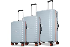 Aristocrat Altitude Set of 3 (Cabin+Medium+Large) Trolley Bags, Surf Spray | 8-Wheels, Polypropylene Case, Spa...