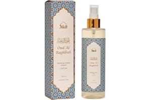 Oud Air Freshener Room & Linen Spray by Dukhni | 250ml Raghbah Mist for Bed Linen, Fabrics, Sofas, and Prayer Mats | Alcohol-Free, Strong Odor Eliminator, Perfect for Islamic Gifts