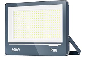 TOPAUBUB LED Outdoor Spotlight 300 W 30000 LM 1 Piece - Super Bright LED Floodlight Outdoor 6500 K Cool White Floodlight IP66 Waterproof Outdoor Spotlight Yard Lighting for Garden