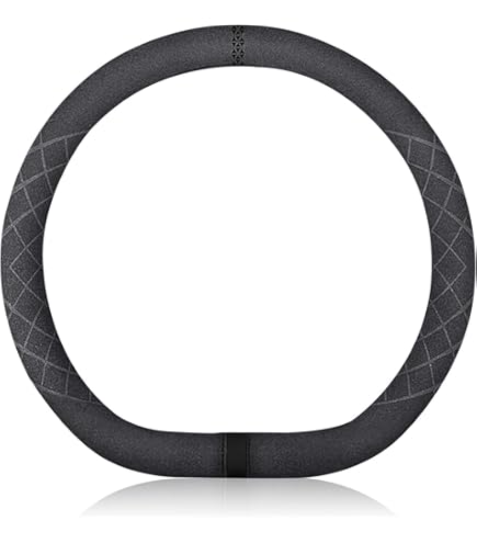 ZATOOTO - Housse De Volant Cuir Suédé Forme D - Taille Universelle 37-38 Cm - Noir - Antidérapante Et Confortable