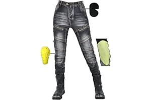 SHUOJIA Motorradhose Herren, Motorrad Jeans Damen Aus Aramidfaser, Unisex Motorrad Schutzhose Hose Mit Protektoren