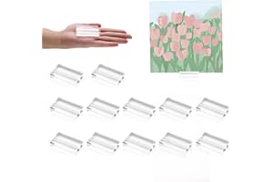 Fisynug Pack of 12 Acrylic Place Card Holders, Transparent Card Holder, Photo Holder, Postcard Holder for Weddings, Parties, Table Number Holder, Menu Holder for Restaurants (50 x 30 x 10 mm)