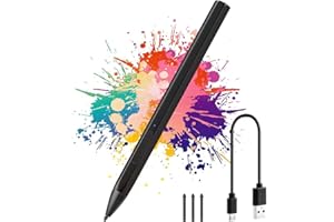 KUYIA Stylus Pencil For Surface,Rechargeable Touch Screen Pen,Palm Rejection,Tilt & 4096 Levels Pressure for Microsoft Surface Pro X/8//7/6/5/4/3,Surface Book/Laptop/Studio, Surface Go 3/2/1 (Black)