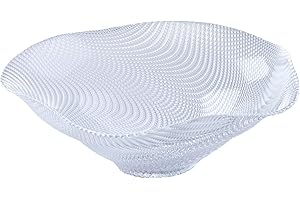 Anton Studio Designs - Decorative Bowl - Large Table Decoration Bowl - 35 x 35 x 1.25cm - Decorative Glass Bowl for Home Decor - Vortex Deep Bowl