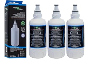 FilterLogic FFL-195LH | 3x Filtro de agua compatible con Liebherr 7440011, 9880980 InfinitySpring Cartucho filtrante para frigorífico nervera americano