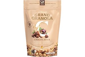 La Fourmi - Grand Granola Chocolatier - Granola chocolat noir, pralinés avec éclats de fèves de cacao, flocons d’avoine - 82% d’ingrédients bio