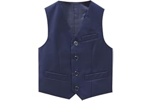 SOSOUL Little Boy's 4 Button Formal Suit Vest Kids Plain Gentleman Tuxedos Waistcoat for Wedding Prom Performance
