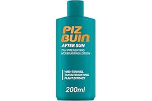 PIZ BUIN After Sun Loción Corporal Hidratante (1 x 200 ml), aftersun con intensificador del bronceado para después de la exposición solar, loción hidratante con Tanimel para prevenir la descamación