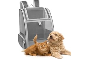 EUIEUT Haustier Rucksäcke Transporttasche für Katze Hund Tragebox 40 * 32 * 28cm Hunderucksack Faltbare Katzentransportbox Grau Hundetransportbox für Mittlere Katze Kleine Hunde Haustiere bis 5kg
