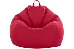 JHLD Funda De Puff Pera (sin Relleno), Extra Grande Funda Para Sillón Puff Cubierta Para Sofá Perezoso Extraíbles Y Lavables Para Adultos Y Niños-rojo-70x80cm