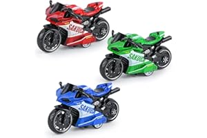 FCXVXCL Legierung Motorrad Spielzeug,Pull Bac Fahrzeug Spielzeug,Spielzeugautos Set Motorrad Modell für Freunde und Kinder Geburtstagsparty-Geschenk 3pcs