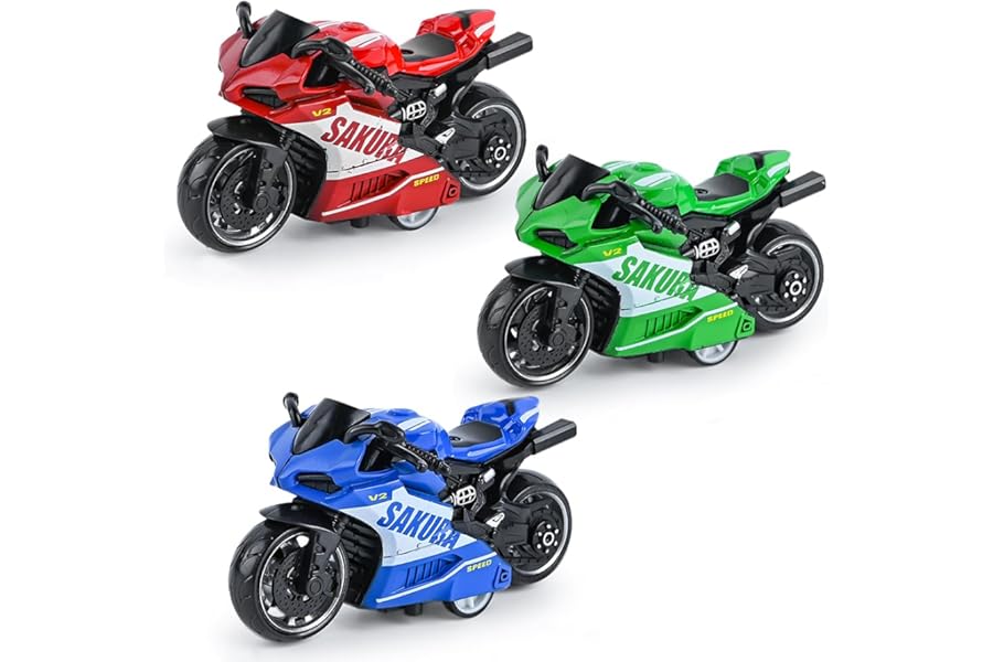 FCXVXCL Kid Motorbike Toys,3pcs Pull Back Toy Cars Toy Motorcycles for Kids,Alloy Motorcycle ModelRetro Motorcycles Toy for Boys Kids Age 3-8 Year Old