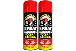Kinza Collection - Spray Adhesive Glue Spray (Pack of 2 Bottles) Super Strong – Multipurpose Carpet Underlay Wood Flooring Tiles Leather Canisters Heavy Duty Quick Action - 500ml (2)