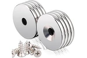 DGDUBRB Strong Neodymium Magnets, 25x3mm Hole 5mm Heavy Duty Magnets with Holes, Round Base Cup Magnet s with Mounting Screws, Rare Earth Magnet for Wall Mounting, Warehouse Cruise Ship