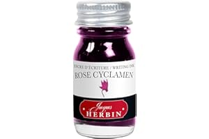 Jacques Herbin 11566T - Encre d'écriture et de dessin - Stylo-plumes et stylos roller - Rose cyclamen - 10 ml - Fabriqué en France