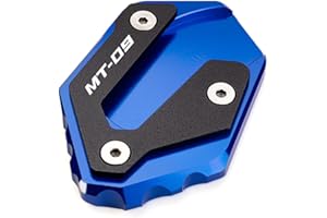 CCYYMOWOK MOWOK Extensión Placa Soporte Lateral Pie para Yamaha MT-09 MT09 SP 2021 2022 2023 2024 2025 accesorios de motocicleta placa caballete soporte lateral (Azul)