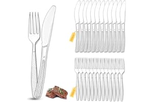 COZTIE Plastikbesteck, 200 Stück Party Besteck Plastik, 100 Plastik Messer 100 Plastikgabeln Party Besteck Wiederverwendbar für Familie Partys Geburtstagsfeiern