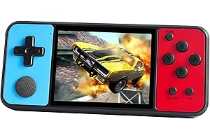 Aojiao Handheld Game Console for Kids Adults, Built-in 1015 Retro Video Games and Support TF Card Download Save Progress Rechargeable 3.0 Inches HD Screen Birthday Xmas Gift (Black-Blue)