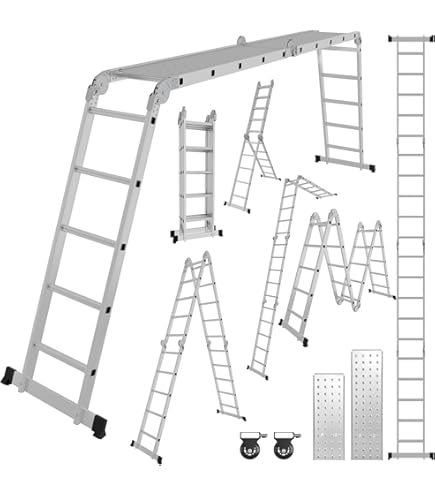 Tubesca Vouwladder, Ombouwbaar, 2 Niveaus, 9 9 Niveaus, Hoge Toegang Max. 5,13 m – Starline S