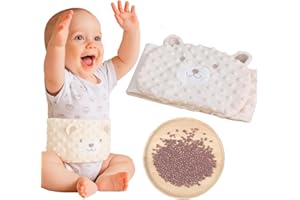 DAKLOP bouillotte bebe anti colique, Bouillotte Bebe Anti Colique Ceinture Bouillotte Peluche Coussin Chauffant micro onde Naturel Chaleur Bouillotte Bébé Colique avec Rembourrage Naturel