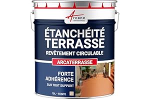 Peinture, résine étanchéité Terrasse - Imperméabilisation terrasse circulable, balcon, sols extérieurs, béton 10 L - Sable - ARCANE INDUSTRIES
