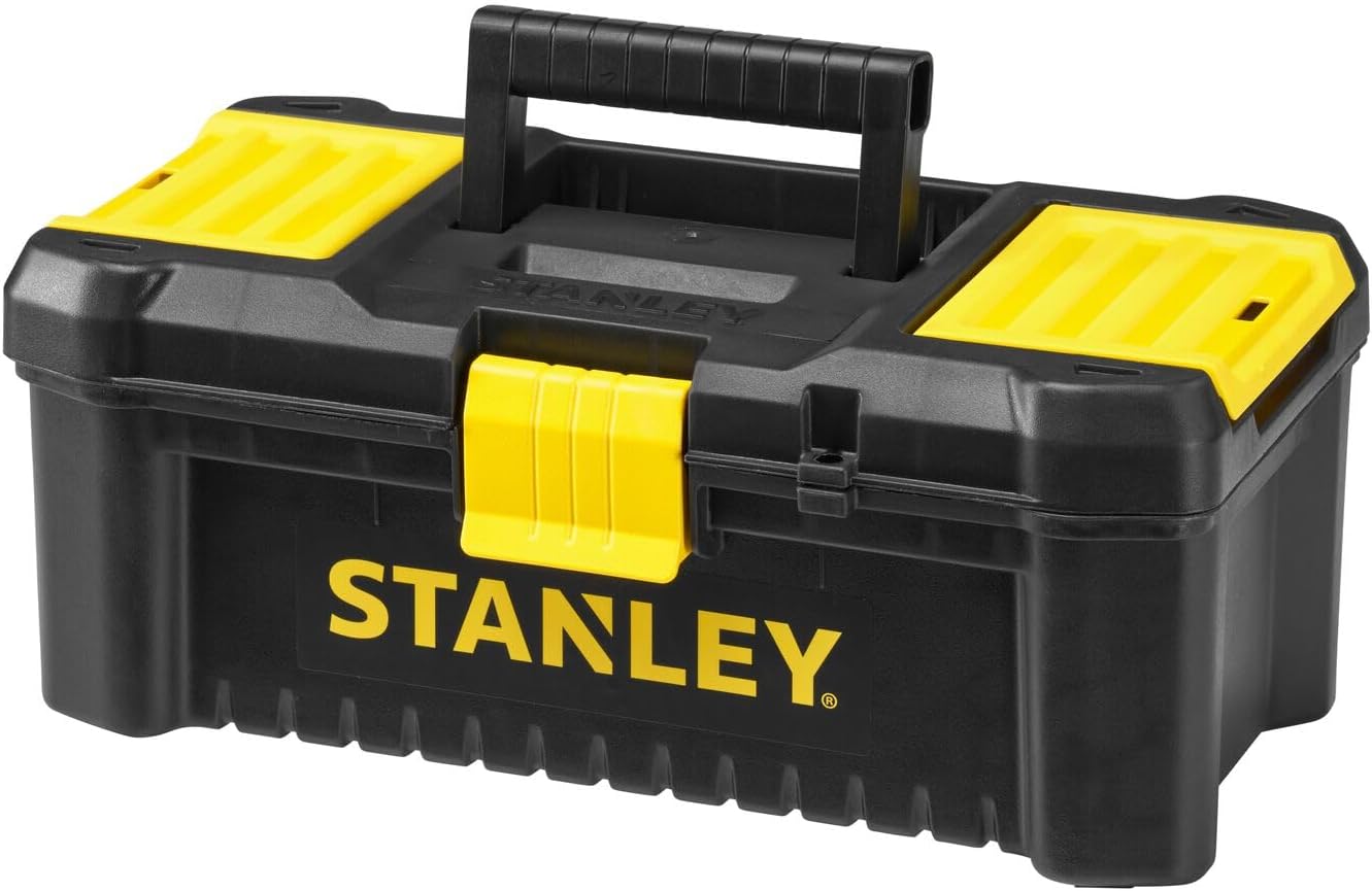 Stanley STST1-75514 Boîte à outils (12,5", 32 x 18,8 x 13,2 cm, avec fermetures en plastique pour outils et accessoires, deux organiseurs dans le couvercle pour les petites pièces, boîte avec