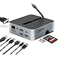 NALACAL Docking Station for Laptop, 9 in 1 USB C Hub Multiport Adapter with HDMI/RJ45/VGA/2 USB-A 3.0/100W PD/SD/TF/3.5mm Audio Ports, Laptop Docking Station Hub Compatible for HP, Dell, Surface, etc