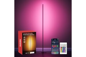 SwitchBot Matter Lampa stojąca do salonu, Lampa podłogowa RGBCCT, ściemniana z aplikacją i pilotem zdalnym, Kompatybilna z Apple Home, Alexa, Google Home, Lampa stojąca LED w kolorze czarnym z ciepłą