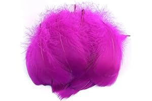 Duories 100 Piume Colorate per Fai da Te,Piume D'Oca Naturali,Piume D'Oca Indiane,per Fai da Te,Maschere,Cappelli,Orecchini,Ornamenti per Capelli,acchiappasogni,Matrimoni,Carnevale,Feste,7-12 cm,Rosa