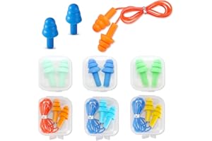 6 paires Bouchons d'oreilles en silicone -Bouchons d'oreilles réduction du bruit -Bouchons d'oreilles pour natation -Bouchons d'oreilles pour dormir -Réduction du bruit, protection auditive, étanche