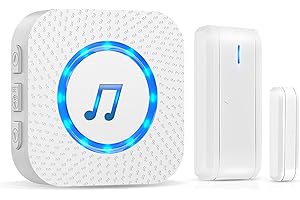 Door Alarm Sensor ChunHee Wireless Door Sensor Chime When Door Opens,Door Entry Alarm Chime for Business/Home/Kids,150M Range,5 Adjustable Volume Door Ringer Alert 1 Sensors + 1 Receiver