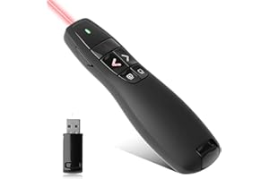 QUWEM Wireless Presenter Remote Presentation Clicker for Powerpoint 2.4GHz 328FT/100M Presentation Pointer Slide Clicker for Computer Laptop Mac