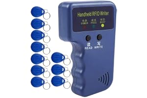Baalaa Handheld 125KHz RFID Reader Writer Duplicator Copier, Upgrade ID Card Cloner Programmer, with 10Pcs Rewritable Cards