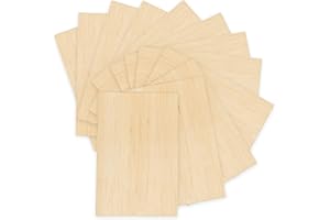 MoTrent 20 Pack Balsa Wood Sheets 150 x 100 x 3 mm Thin Natural Wood Color Unfinished Wooden Sheets Board for Craft Making Mini House Airplane Ship Boat Wooden Plate Model
