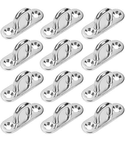 Plaques à Oeil Avec Ou Sans Anneau Acier Inoxydable V4A Inox Plaque à Oeillet Fixation Pour Auvent De Voile Crochet De Plafond, Exécution:Rund - 8mm - 5 Stk