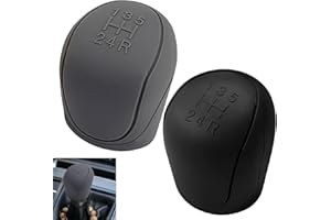 GRUVOX 2 PCS Car Gear Stick Shift Cover Speed Car Gear Shift Knob Gear Stick Cover Universal Elastic Silicone Gear Stick Knob Cover Gear Lever Cover (Black + Gray)