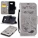 Produktbild LMAZWUFULM Hülle für Samsung Galaxy A5 2017 SM-A520F 5,2 Zoll PU Leder Magnetverschluss Brieftasche Lederhülle Wütend Cartoon Kettensäge Bär Geprägte Design von Book style mit Stent-Funktion und Karten Slot Ledertasche Flip Cover für Samsung Galaxy A5 2017 A520F (5,2 Zoll) Grau