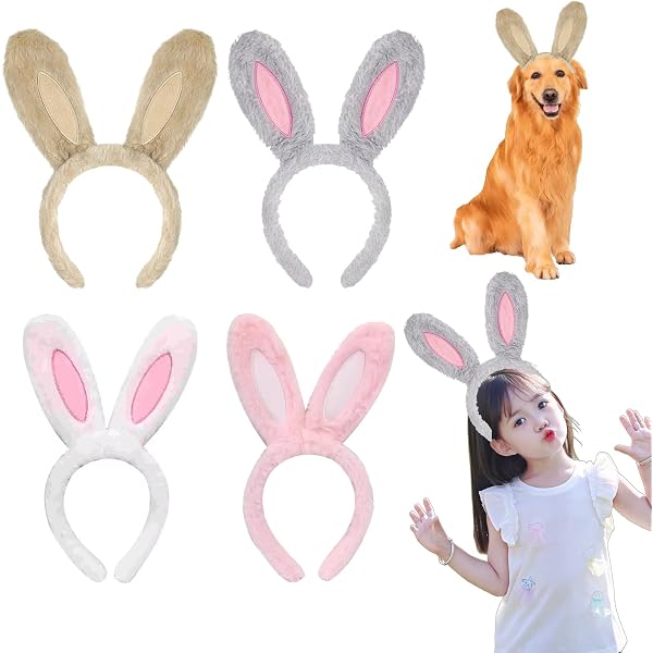 JJiaoLinin 2 Pièces Bandeau Oreilles de Lapin en Peluche - Accessoire de Cosplay et Photo de Performance, Costume Mignon (Rose Blanc JJiaoLinin 2 Pièces Bandeau Oreilles de Lapin en Peluche - Accessoire de Cosplay et Photo de Performance, Costume Mignon (Rose Blanc