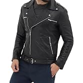 Jeffrey Dean Morgan Negan Men's Leather Motorcycle Jacket Brown Black